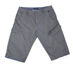 Private Member Gray Long Cargo Shorts